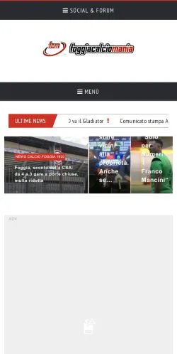 Anteprima del sito Foggiacalciomania, media di Italia per articoli sponsorizzati