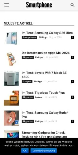 スポンサード記事向けのドイツメディア、SmartphoneMagのサイトプレビュー