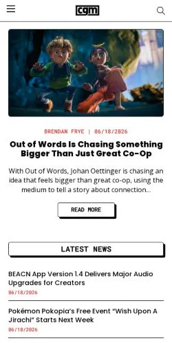 Anteprima del sito CGMagazine, media di Stati Uniti per articoli sponsorizzati