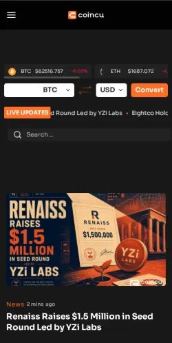 Förhandsvisning av webbplatsen Coincu, medium i USA för sponsrade artiklar