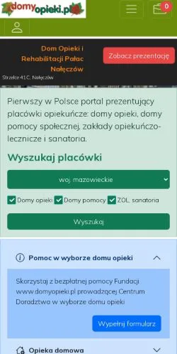 Podgląd witryny Domy Opieki, medium z kraju Polska do artykułów sponsorowanych