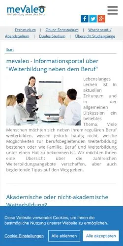 Aperçu du site Mevaleo, média de Allemagne pour articles sponsorisés