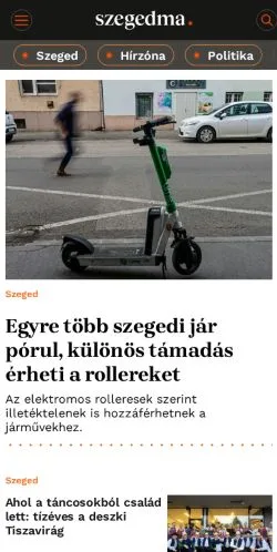 Anteprima del sito Szeged Ma, media di Ungheria per articoli sponsorizzati