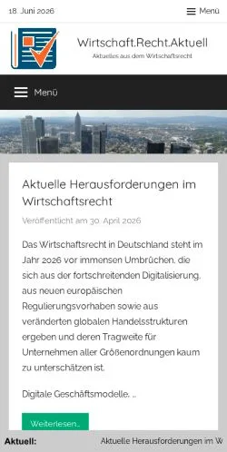 Podgląd witryny Wirtschaft.Recht.Aktuell, medium z kraju Niemcy do artykułów sponsorowanych