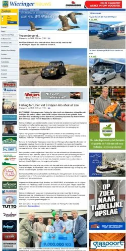 Podgląd witryny Wieringernieuws, medium z kraju Holandia do artykułów sponsorowanych