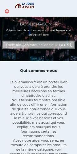 Anteprima del sito La Jolie Maison, media di Francia per articoli sponsorizzati