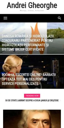 Podgląd witryny Andrei Gheorghe, medium z kraju Rumunia do artykułów sponsorowanych