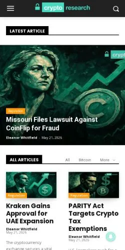 Förhandsvisning av webbplatsen Crypto Research Report, medium i USA för sponsrade artiklar