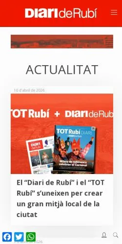 스폰서 기사용 미국 매체 Diariderubi 사이트 미리보기