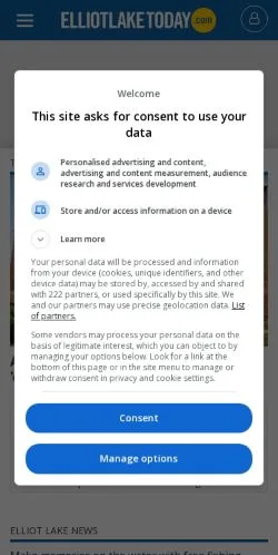 Anteprima del sito Elliot Lake Today, media di Stati Uniti per articoli sponsorizzati