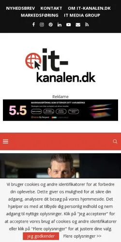 Pré-visualização do site IT-Kanalen, meio de Dinamarca para artigos patrocinados