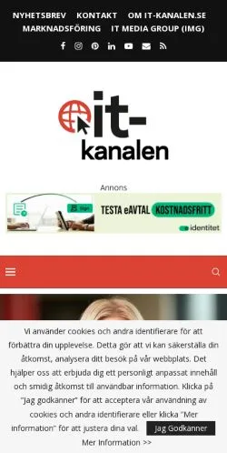 Anteprima del sito IT-Kanalen, media di Svezia per articoli sponsorizzati