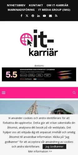 Anteprima del sito IT-Karriär, media di Svezia per articoli sponsorizzati