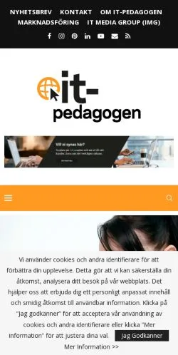 Podgląd witryny IT-Pedagogen, medium z kraju Szwecja do artykułów sponsorowanych