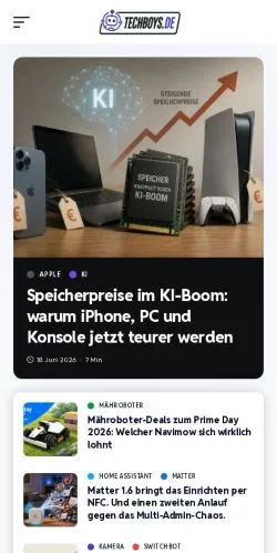 Vorschau der Website Techboys, Medium aus Deutschland für gesponserte Artikel