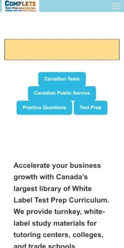 Aperçu du site Complete Test Preparation, média de Canada pour articles sponsorisés