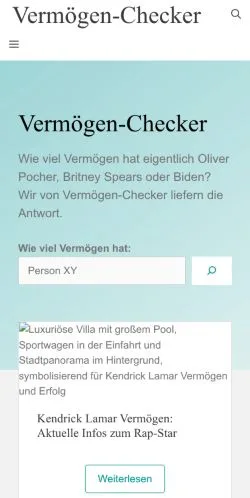 Anteprima del sito Vermögen-Checker -, media di Germania per articoli sponsorizzati