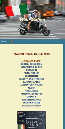 Anteprima del sito Mein Italien, media di Germania per articoli sponsorizzati