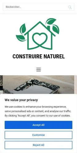 Podgląd witryny Construire Naturel, medium z kraju Francja do artykułów sponsorowanych