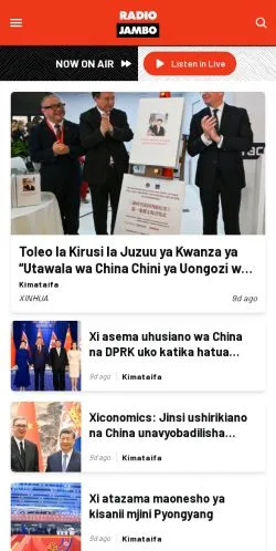 Anteprima del sito Radio Jambo, media di Kenya per articoli sponsorizzati