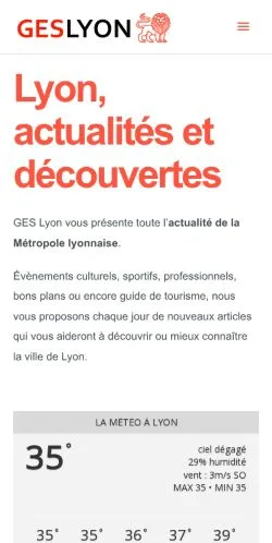 Anteprima del sito GES Lyon, media di Francia per articoli sponsorizzati