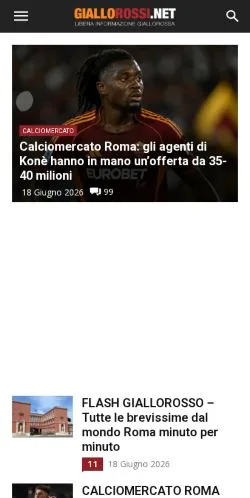 Anteprima del sito Giallorossi, media di Italia per articoli sponsorizzati