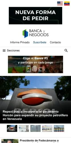 Anteprima del sito Banca y Negocios, media di Spagna per articoli sponsorizzati