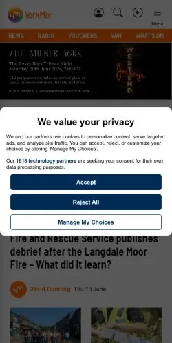 スポンサード記事向けのイギリスメディア、YorkMixのサイトプレビュー