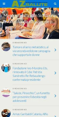 スポンサード記事向けのイタリアメディア、AZ Saluteのサイトプレビュー