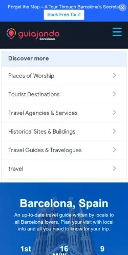 Vista previa del sitio Barcelona Travel Guide, medio de Estados Unidos para artículos patrocinados