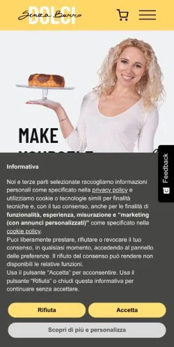 Anteprima del sito Dolci Senza Burro, media di Italia per articoli sponsorizzati