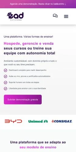 Forhåndsvisning av nettstedet EAD Plataforma, medium fra Brasil for sponsede artikler