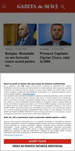 Forhåndsvisning af Gazeta De Sud, medie fra Rumænien til sponsorerede artikler