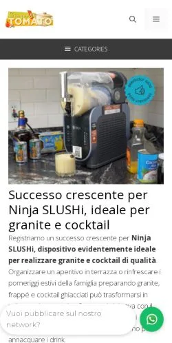 スポンサード記事向けのイタリアメディア、Ginger & Tomatoのサイトプレビュー