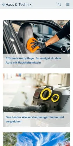 스폰서 기사용 독일 매체 Haushalt und Technik 사이트 미리보기