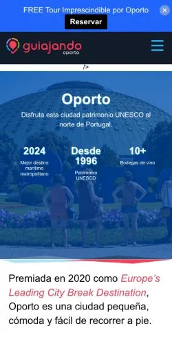 Pré-visualização do site Guiajando Oporto, meio de Espanha para artigos patrocinados