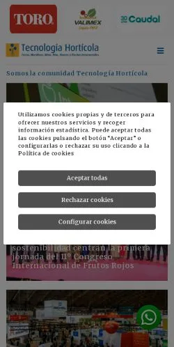 Anteprima del sito Tecnología Hortícola, media di Spagna per articoli sponsorizzati