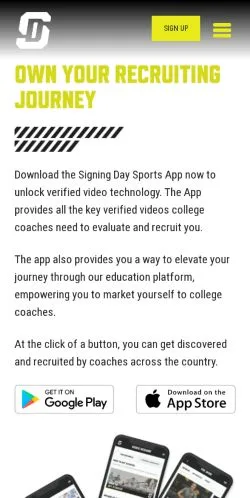 Podgląd witryny Signing Day Sports, medium z kraju Stany Zjednoczone do artykułów sponsorowanych