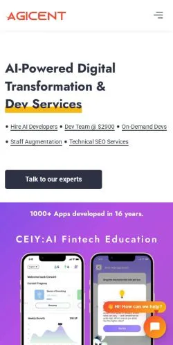 Forhåndsvisning av nettstedet Agicent App Development, medium fra USA for sponsede artikler