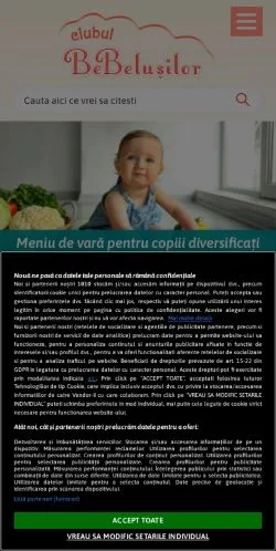 Vista previa del sitio Clubul Bebelusilor, medio de Rumanía para artículos patrocinados