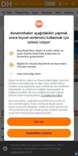 Forhåndsvisning av nettstedet DonanımHaber, medium fra Tyrkia for sponsede artikler