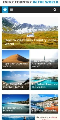 Anteprima del sito Every Country In The World, media di Regno Unito per articoli sponsorizzati
