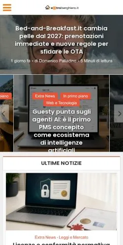 Podgląd witryny Extralberghiero, medium z kraju Włochy do artykułów sponsorowanych