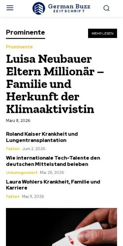 Sponsorlu makaleler için Almanya medyası German Buzz sitesinin önizlemesi