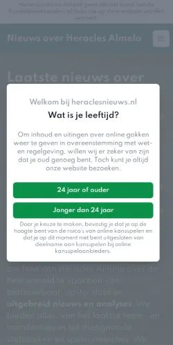 Podgląd witryny Heracles Almelo Nieuws, medium z kraju Holandia do artykułów sponsorowanych