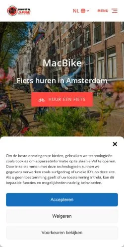 Anteprima del sito MacBike Amsterdam, media di Paesi Bassi per articoli sponsorizzati