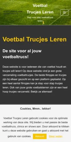 Pré-visualização do site Voetbal Trucjes Leren, meio de Países Baixos para artigos patrocinados