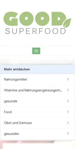 Anteprima del sito Superfoods, media di Germania per articoli sponsorizzati