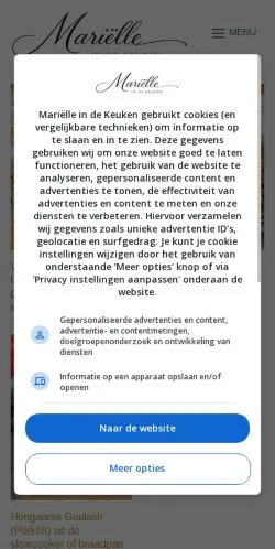 Anteprima del sito Mariëlle in de Keuken, media di Paesi Bassi per articoli sponsorizzati