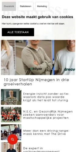 Anteprima del sito Nijmegen Business, media di Paesi Bassi per articoli sponsorizzati